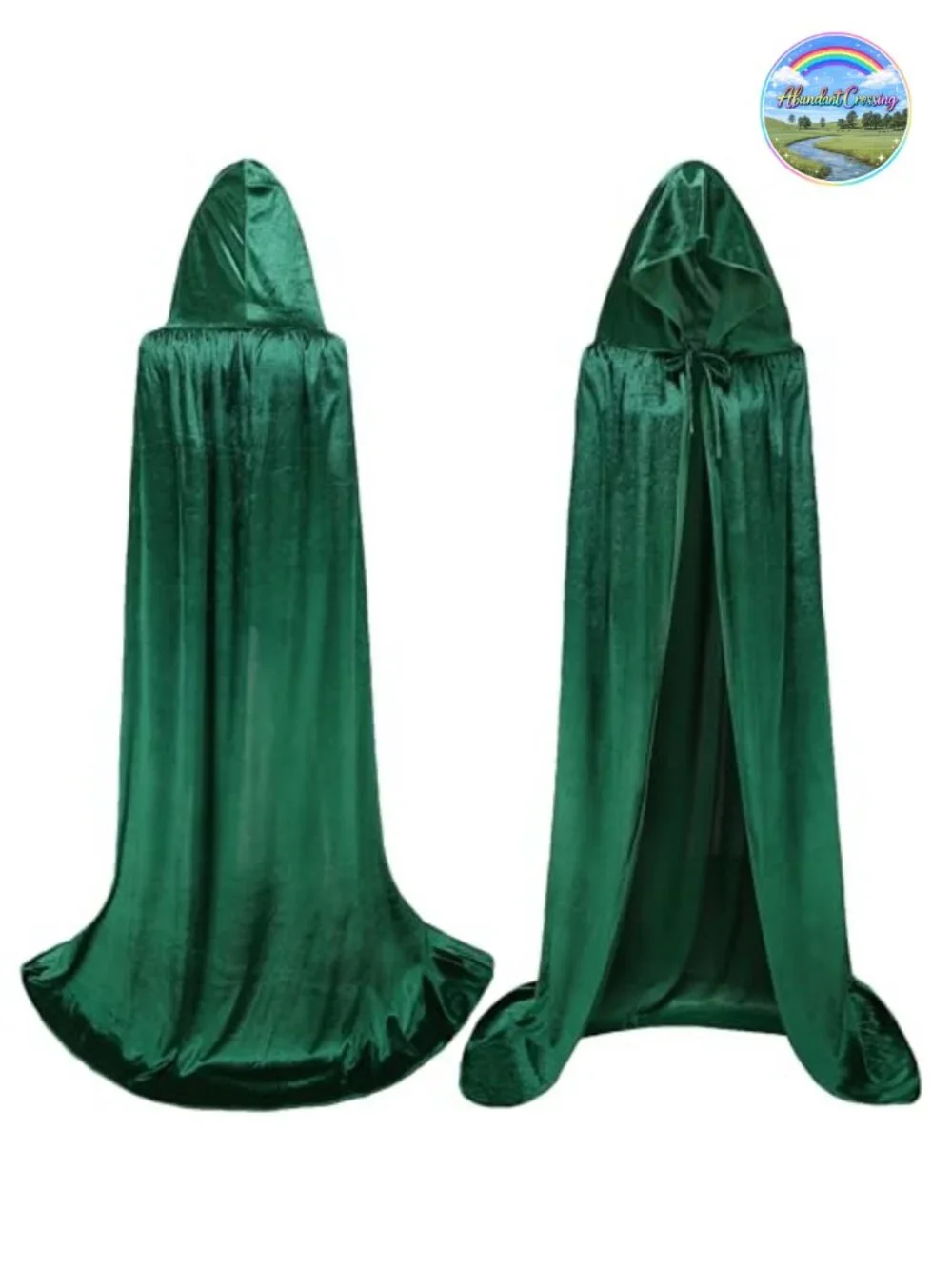 Unisex Hooded Velvet Cloak Cape for Halloween Cosplay Costume